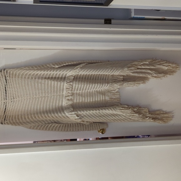 Lucky Brand 100% Cotton Fringe Water Fall Cardigan - Picture 4 of 4